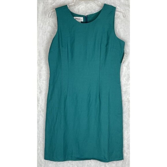 Jennifer Eden Dresses & Skirts - NWT Jennifer Eden Size 10 Teal Sleeveless Shift Dress Zipper Back Vintage